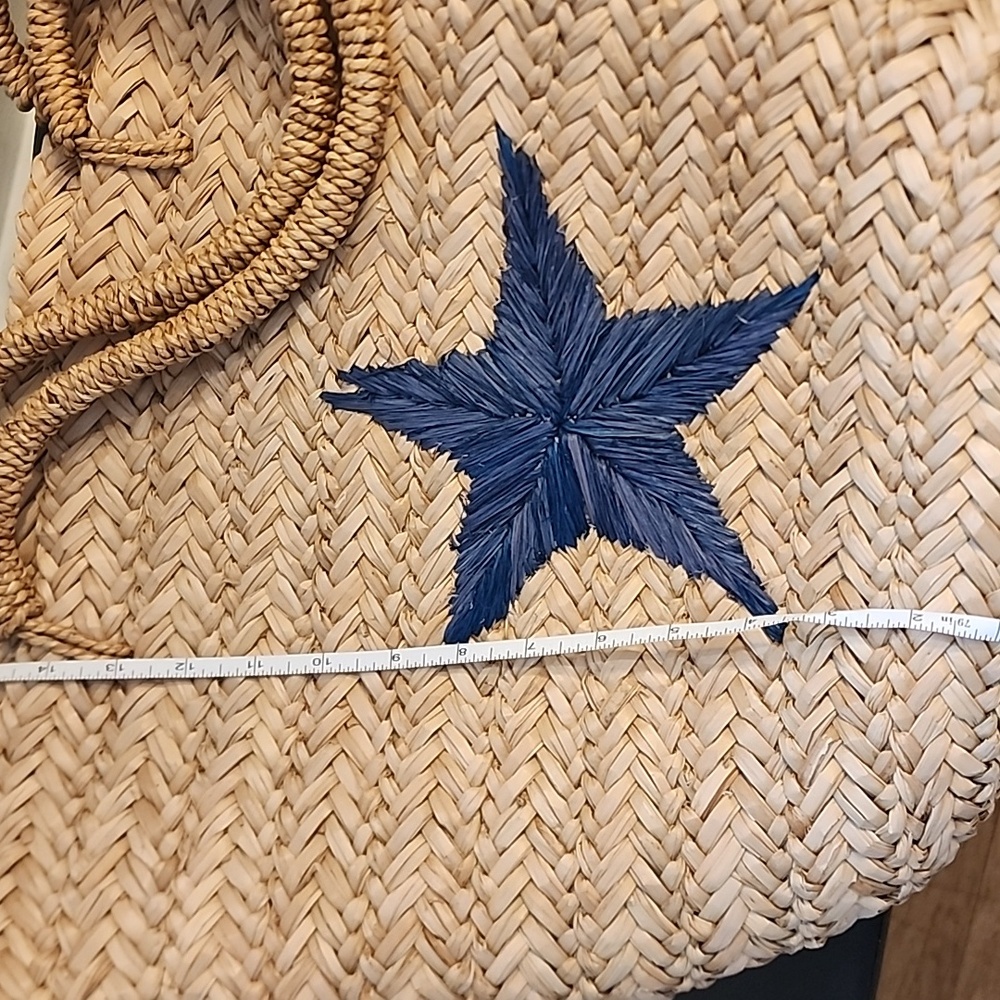 Blue Star Straw Tote Bag - Picture 6 of 6
